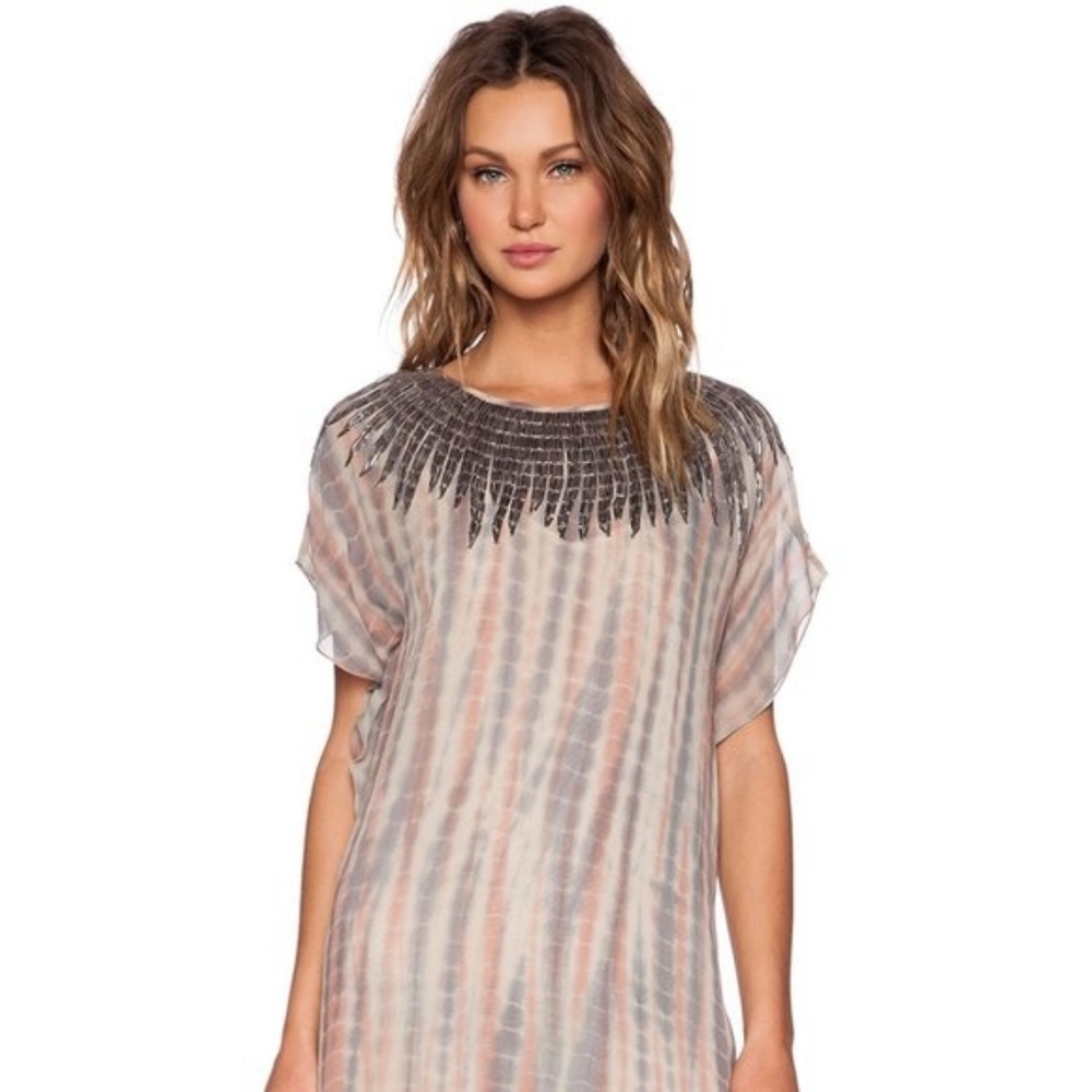 Anthropologie Beaded tie-dye Belia Dress - Picture 1 of 7